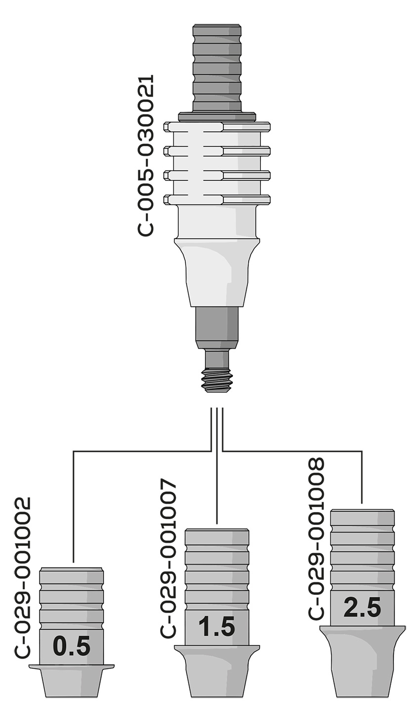 ICX-Abdruckpfosten, offen, non-hex